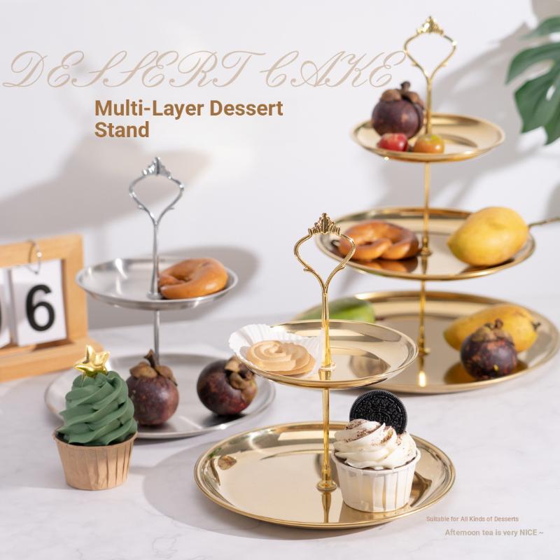 Cupcake Stand Tier - Золотая и серебряная 2/3-ярусная подставка для