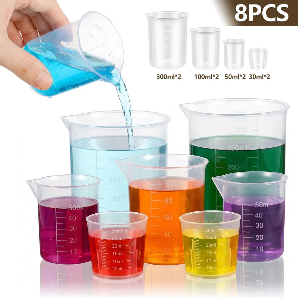 Набор из 8 пластиковых мерных  – обзор и цена Plastic Cup 50Pcs