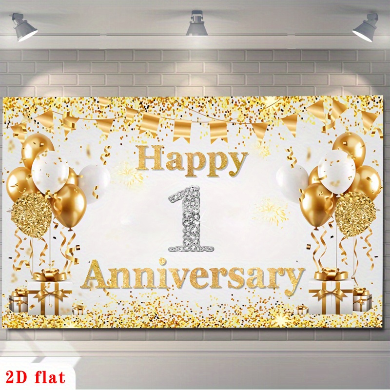 2D плоский золотисто-белый бан – обзор и цена Party Banner Gold
