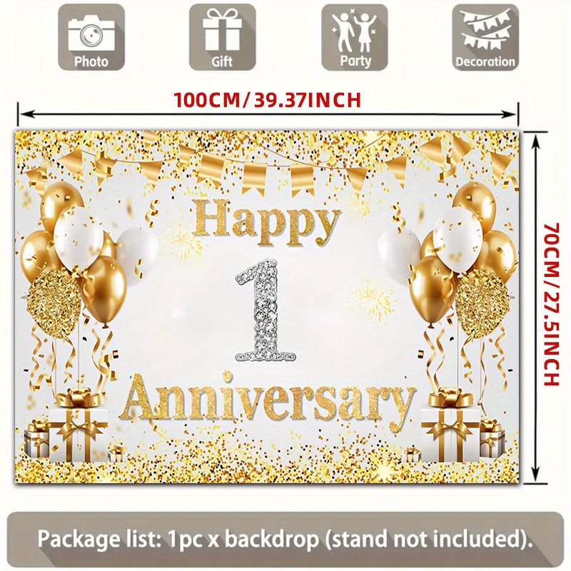 2D плоский золотисто-белый бан – обзор и цена Party Banner Gold